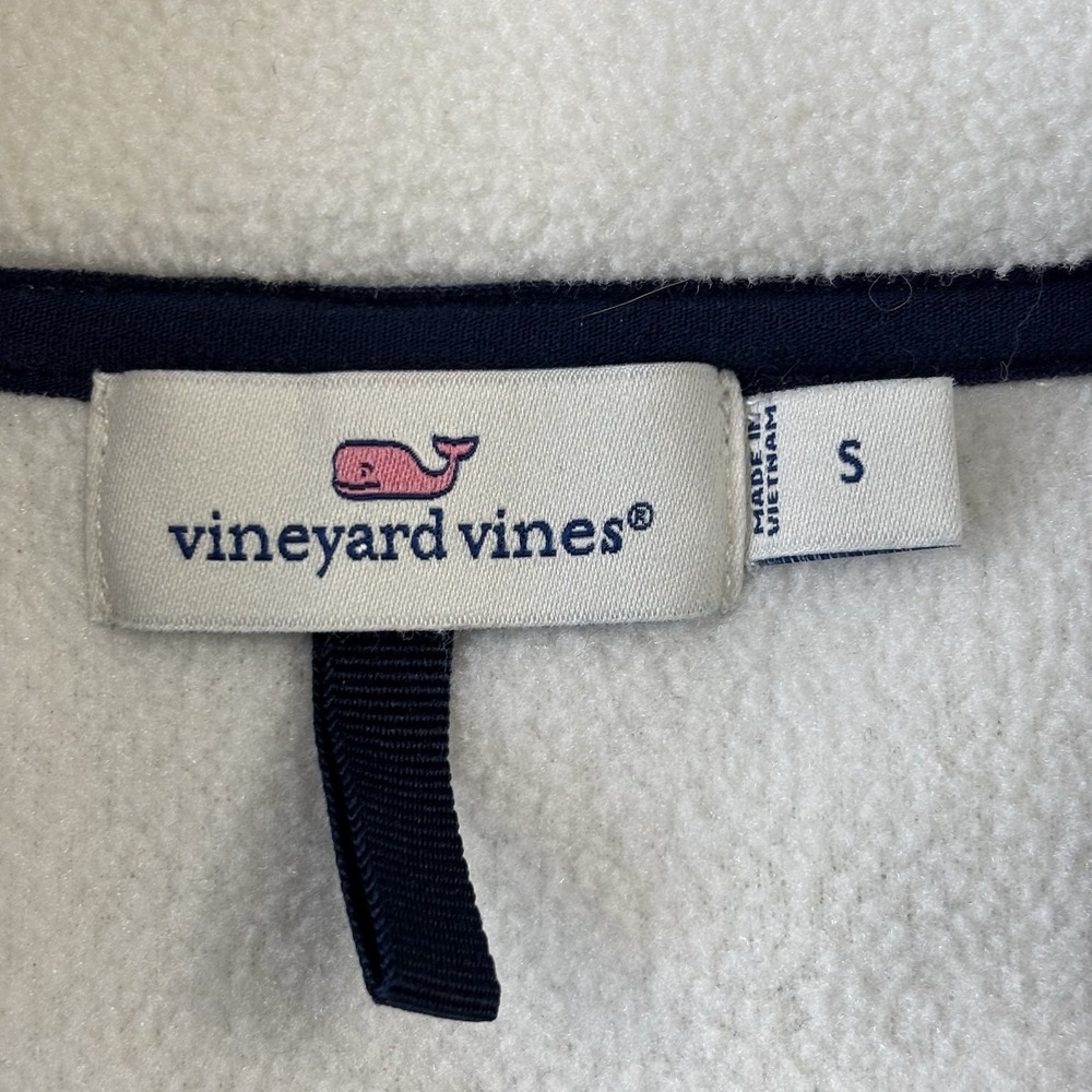 Vineyard Vines Vest Womens S Ivory Full‎ Zip Fleece Casual Preppy Hiking Outdoor - Picture 5 of 15